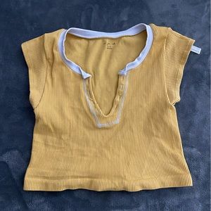 M/L urban out from under go for gold top in yellow and blue